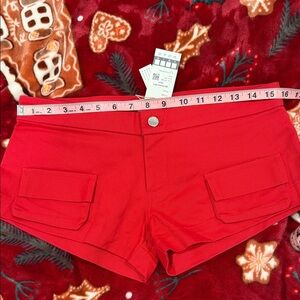 Super Low Rise Red Shorts (Tatichu)